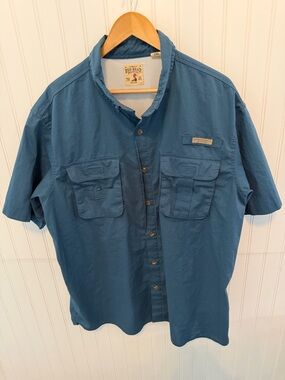 RedHead Short Sleeve Casual Button-Down Shirt in Blue